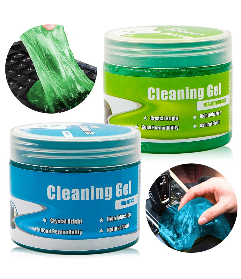 Universal Cleaning Gel for Car Vents, Keyboards,Car Interiors,Home, Electronics Remove Dust Cleaning Gel 2Pcs(Blue-Green)
