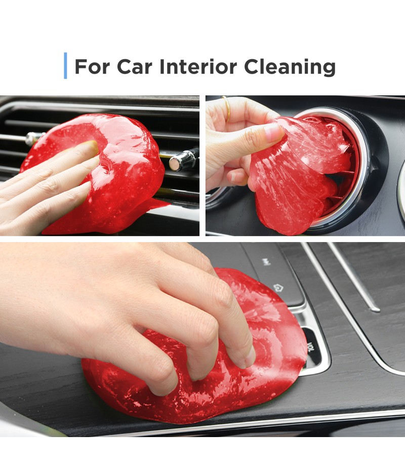 Universal Cleaning Gel for Car Vents, Keyboards,Car Interiors,Home, Electronics Remove Dust Cleaning Gel 2Pcs(Yellow + Red)