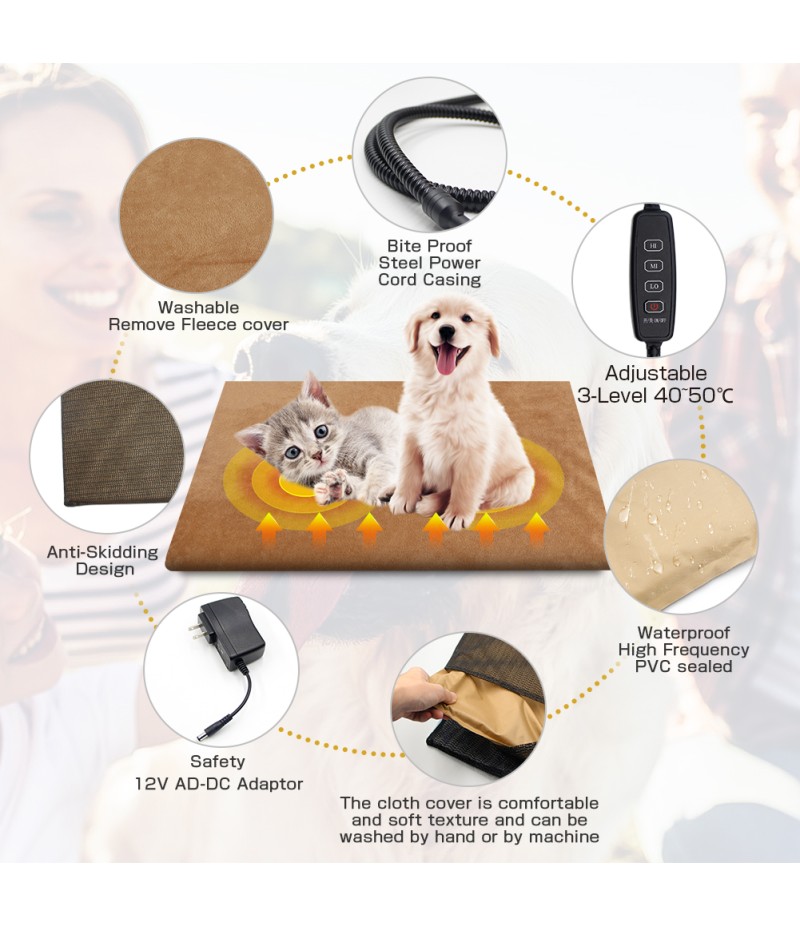 Pet Heating Pad Electric Heated Pet Mat 