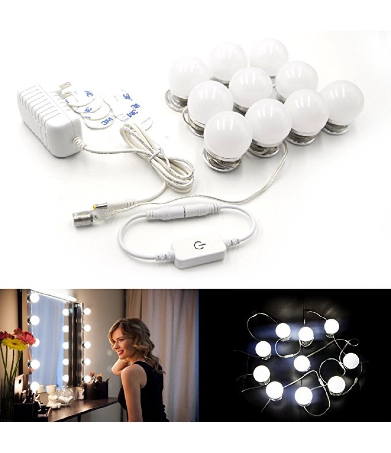 Led Mirror Lights Stick on LED Lights Dimmable String of 10 