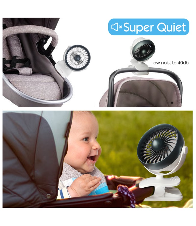 Houselog Clip On Stroller Fan,USB Powered and Rechargeable Battery Operated Desk Fan, Mosquito-Repellent,Essential-oils-Diffused,Small Portable Table Fans for Home Office Travel